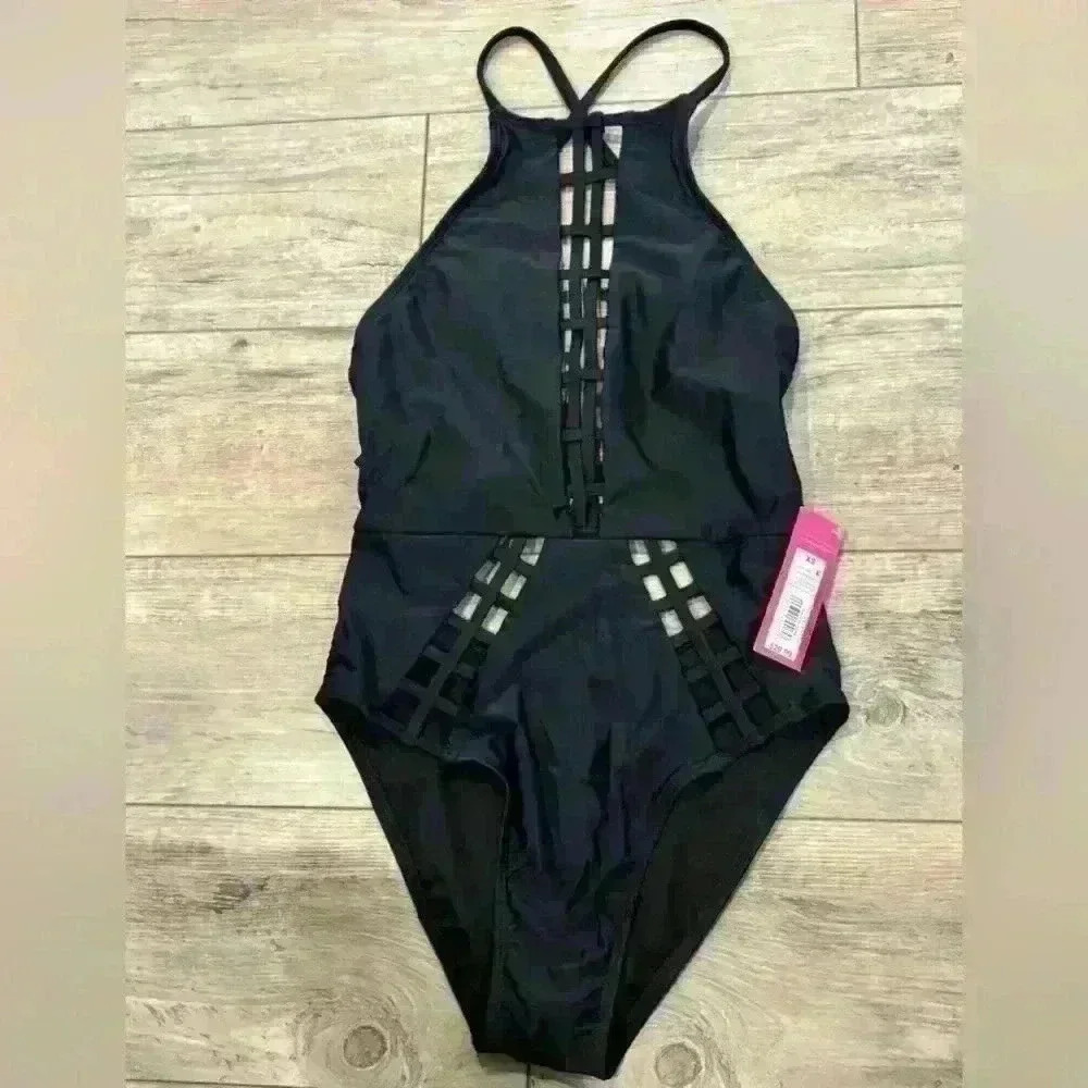 NEW Xhilaration black swim suit XS - Picture 2 of 3